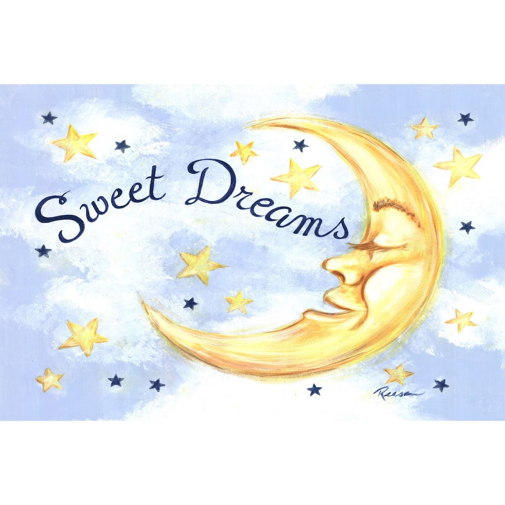 Marmont Hill - 'Sweet Dreams Moon' by Reesa Qualia Painting Print on Wrapped Canvas - Multi-Color