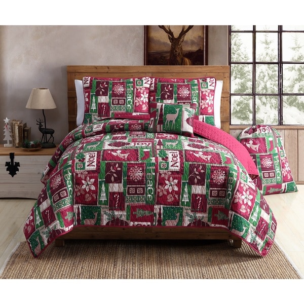 VCNY Home Holiday Patch 5 Piece Quilt Set