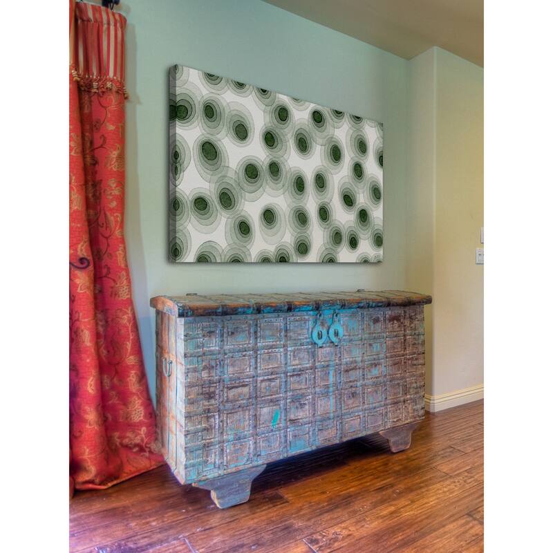 Marmont Hill - 'Earthy Green Ovals' by Nikki Galapon Painting Print on Wrapped Canvas