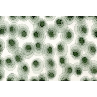 Marmont Hill - 'Earthy Green Ovals' by Nikki Galapon Painting Print on Wrapped Canvas
