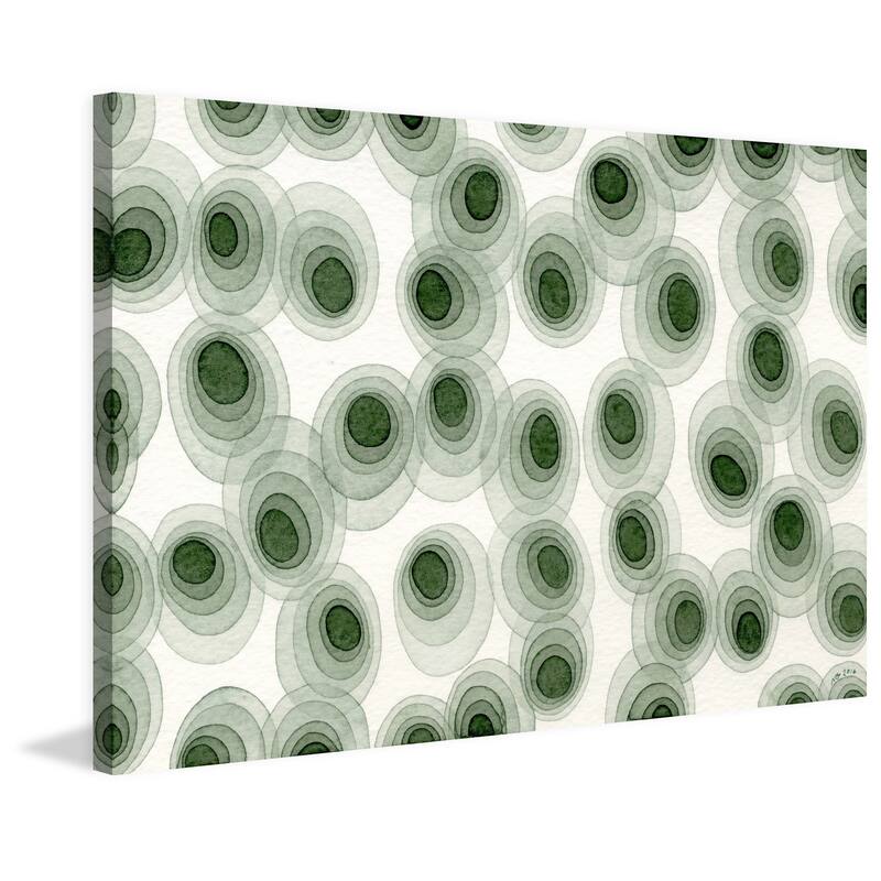 Marmont Hill - 'Earthy Green Ovals' by Nikki Galapon Painting Print on Wrapped Canvas