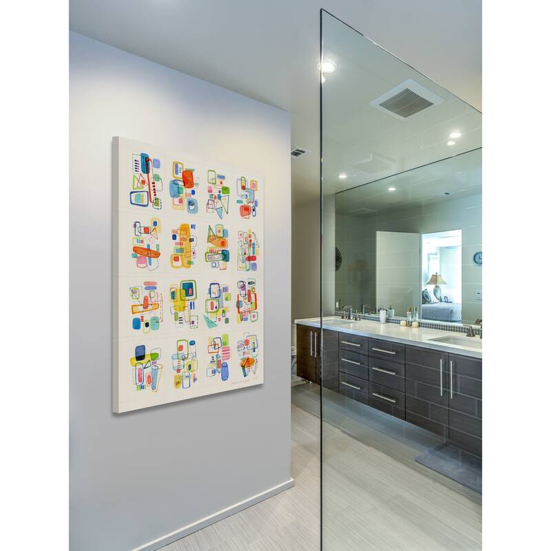 Marmont Hill - 'Busy Shapes' by Nikki Galapon Painting Print on Wrapped Canvas - Multi-Color