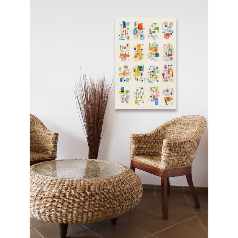 Marmont Hill - 'Busy Shapes' by Nikki Galapon Painting Print on Wrapped Canvas - Multi-Color