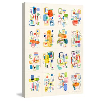 Marmont Hill - 'Busy Shapes' by Nikki Galapon Painting Print on Wrapped Canvas - Multi-Color