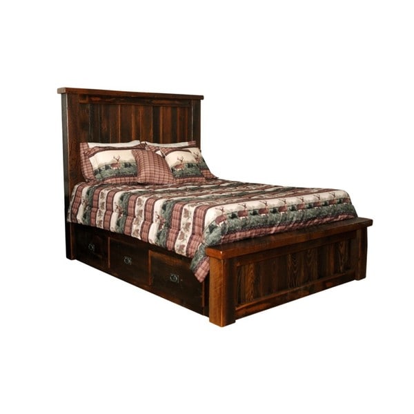 Rustic Reclaimed Barn Wood Bed W Drawers Urban Distress Stain Rustic Reclaimed Barn Wood Bed W Drawers Urban Distress Stain Free Shipping Today 13842921
