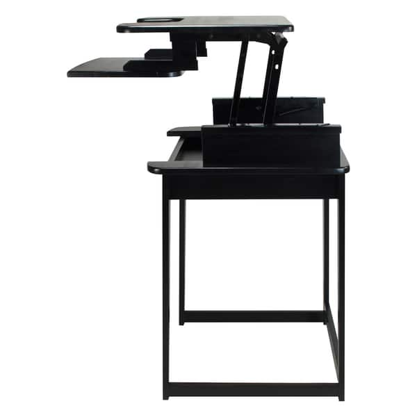 Shop Contemporary Freestyle Stand Up Or Sit Down Black Wood Desk