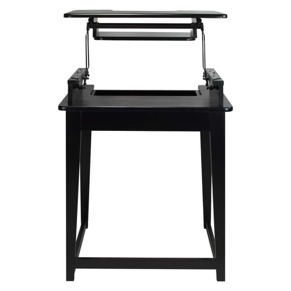 Shop Contemporary Freestyle Stand Up Or Sit Down Black Wood Desk