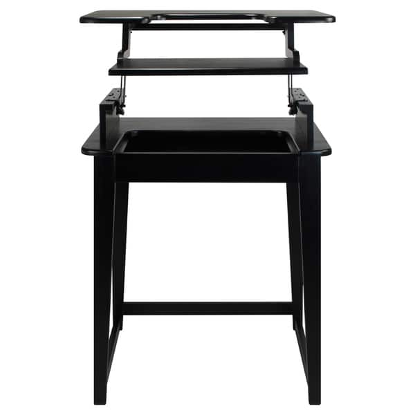 Shop Contemporary Freestyle Stand Up Or Sit Down Black Wood Desk