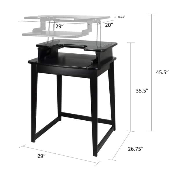 Shop Contemporary Freestyle Stand Up Or Sit Down Black Wood Desk