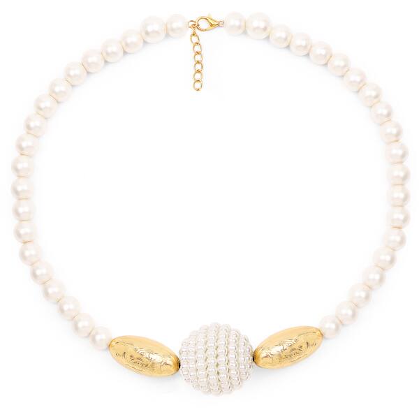 Liliana Bella Handmade Goldplated White Pearl Necklace And Earrings Set ...