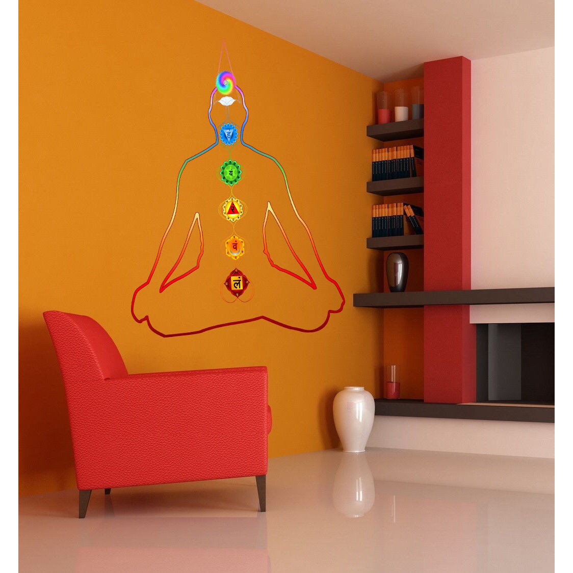 Shop Chakra Yoga Full Color Decal Chakra Yoga Full Color Sticker Colored Yoga Sticker Decal Size 33x45 Free Shipping Today Overstock 13845455