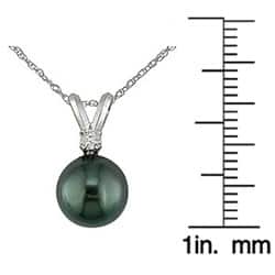 Miadora 14k Gold Diamond & Cultured Tahitian Pearl Pendant