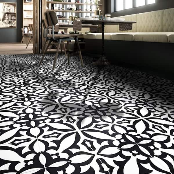 Handmade Meknes Black/White Tile, Pack of 12 (Morocco) | Overstock.com ...