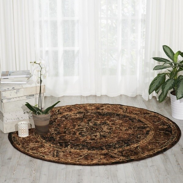 Nourison Delano Espresso Area Rug (5'3 x 5'3) - 5'3" Round