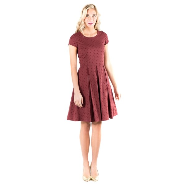 Downeast Basics Women's Red Cotton Spoton Dress Overstock 13848496