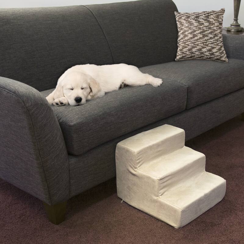 Petmaker 3-Step Pet Stairs with Removable Zippered Microfiber Cover