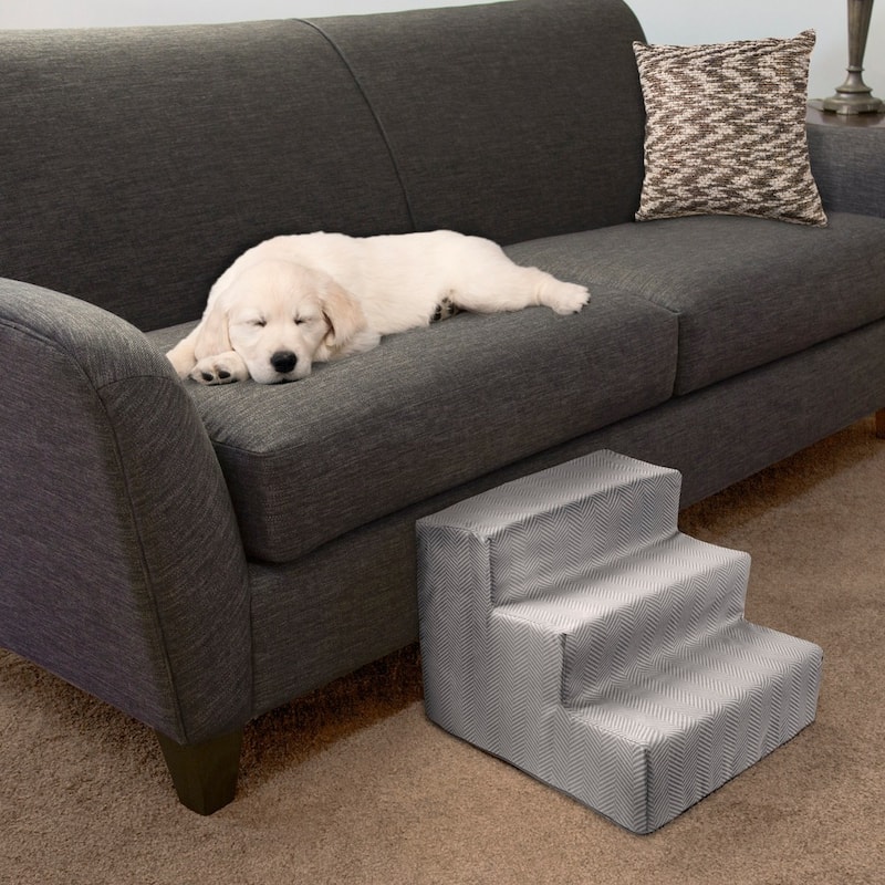 Petmaker 3-Step Pet Stairs with Removable Zippered Microfiber Cover