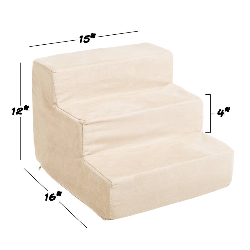 Petmaker 3-Step Pet Stairs with Removable Zippered Microfiber Cover