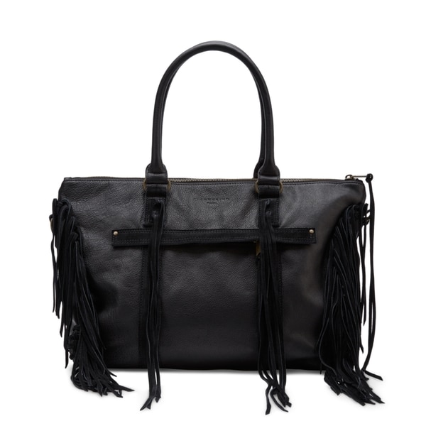 Black Leather Handbag With Fringe | Paul Smith