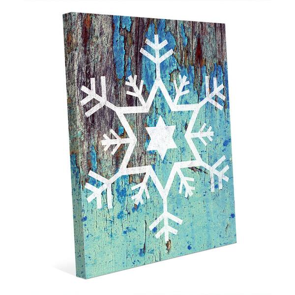 Star of David Snowflake in Blue Wall Art on Canvas - Bed Bath & Beyond