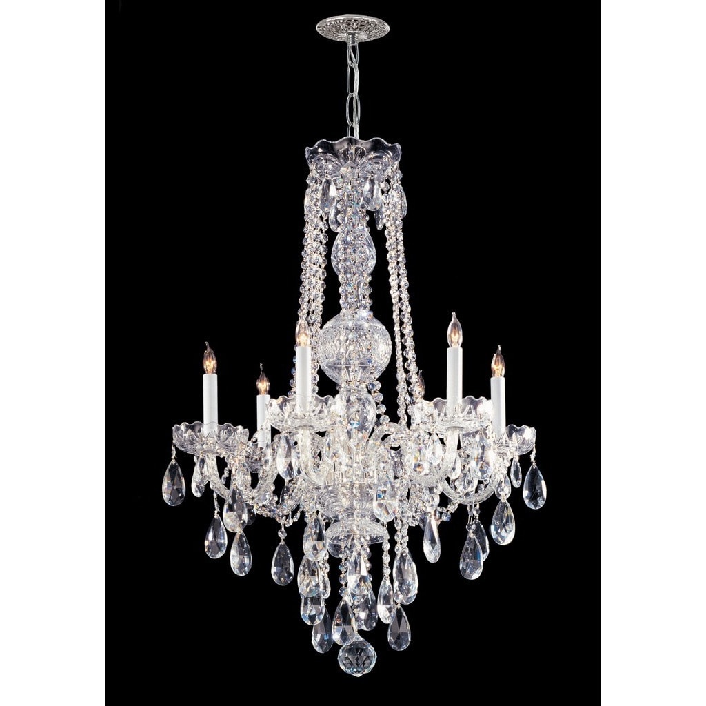 6-light Polished Chrome/ Crystal Chandelier - Chrome