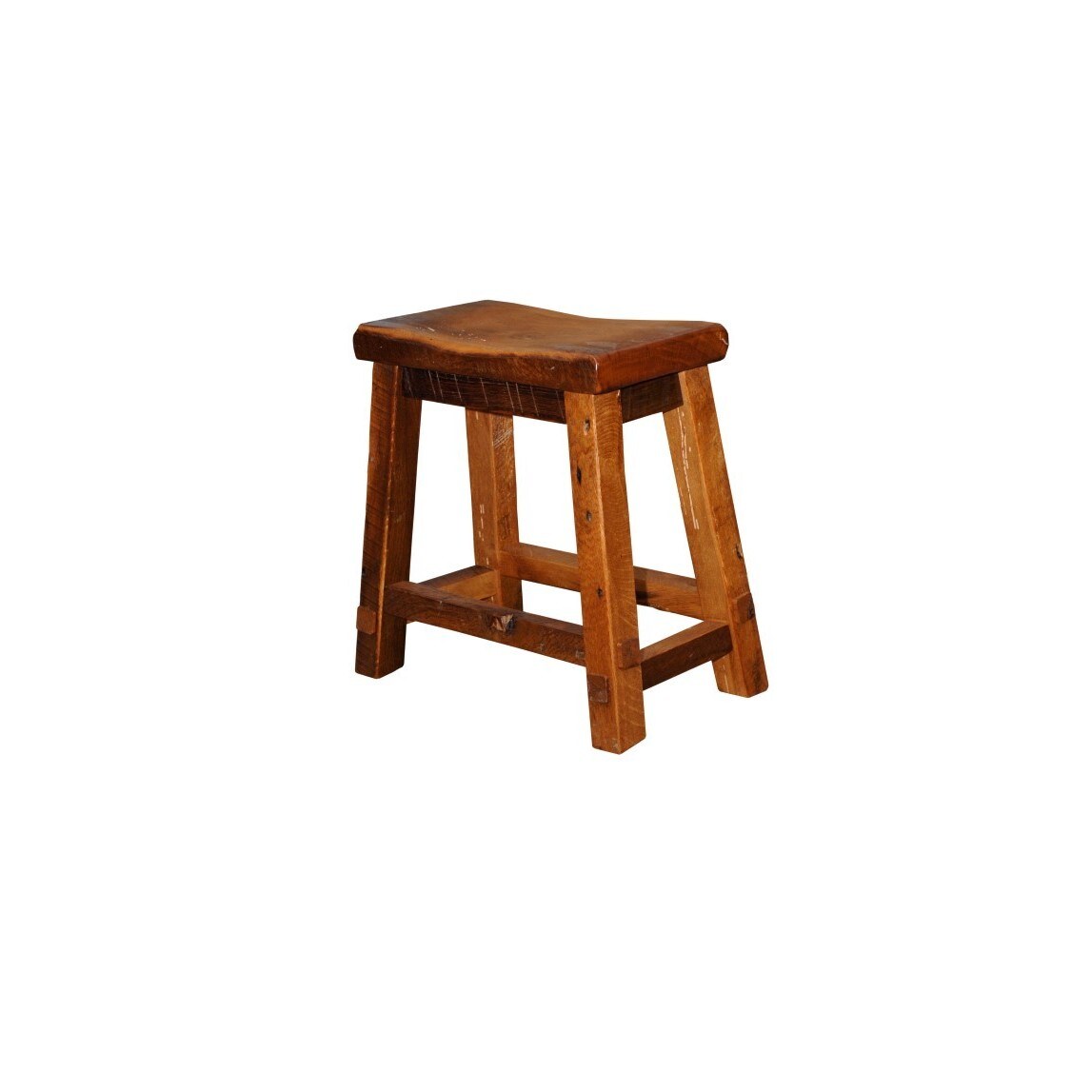 Shop Rustic Natural Reclaimed Bar Stool Wood Saddle Urban