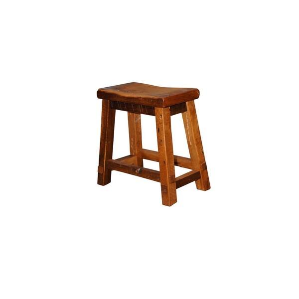 Rustic Natural Reclaimed Bar Stool Wood Saddle -Urban Distress Stain ...