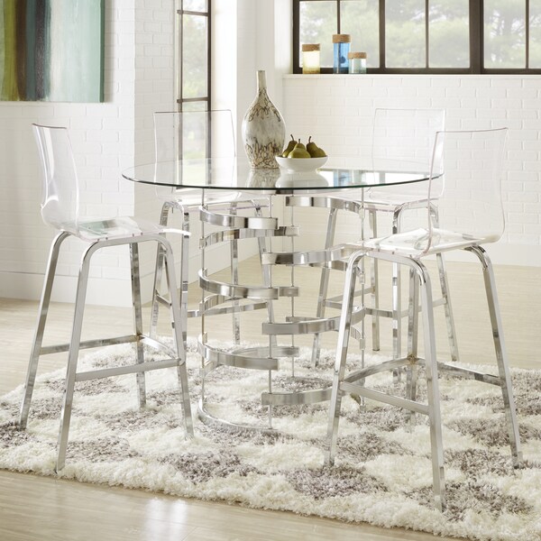 Glass top counter height dining table sales