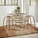 preview thumbnail 2 of 9, Nova Round Glass Top Vortex Iron Base 5-Piece Counter Height Dining Set by iNSPIRE Q Bold Champagne Gold