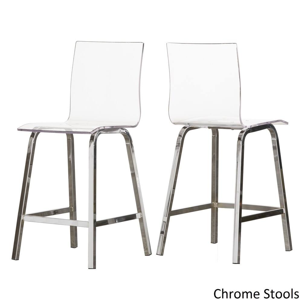 Nova Round Glass Top Vortex Iron Base 5Piece Counter Height Dining Set