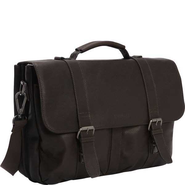 kenneth cole colombian leather flapover messenger bag