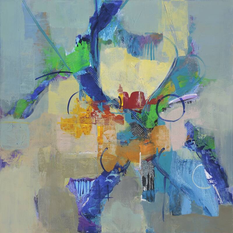 Marmont Hill - 'Time Travel II' by Julie Joy Painting Print on Wrapped Canvas - Multi-Color