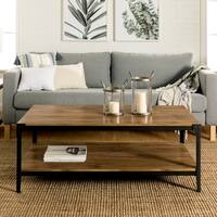 Carbon Loft Witten Angle Iron and Barnwood Coffee Table - 48 x 24 x 18h