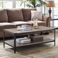 Carbon Loft Witten Angle Iron and Driftwood Coffee Table - 48 x 24 x 18h