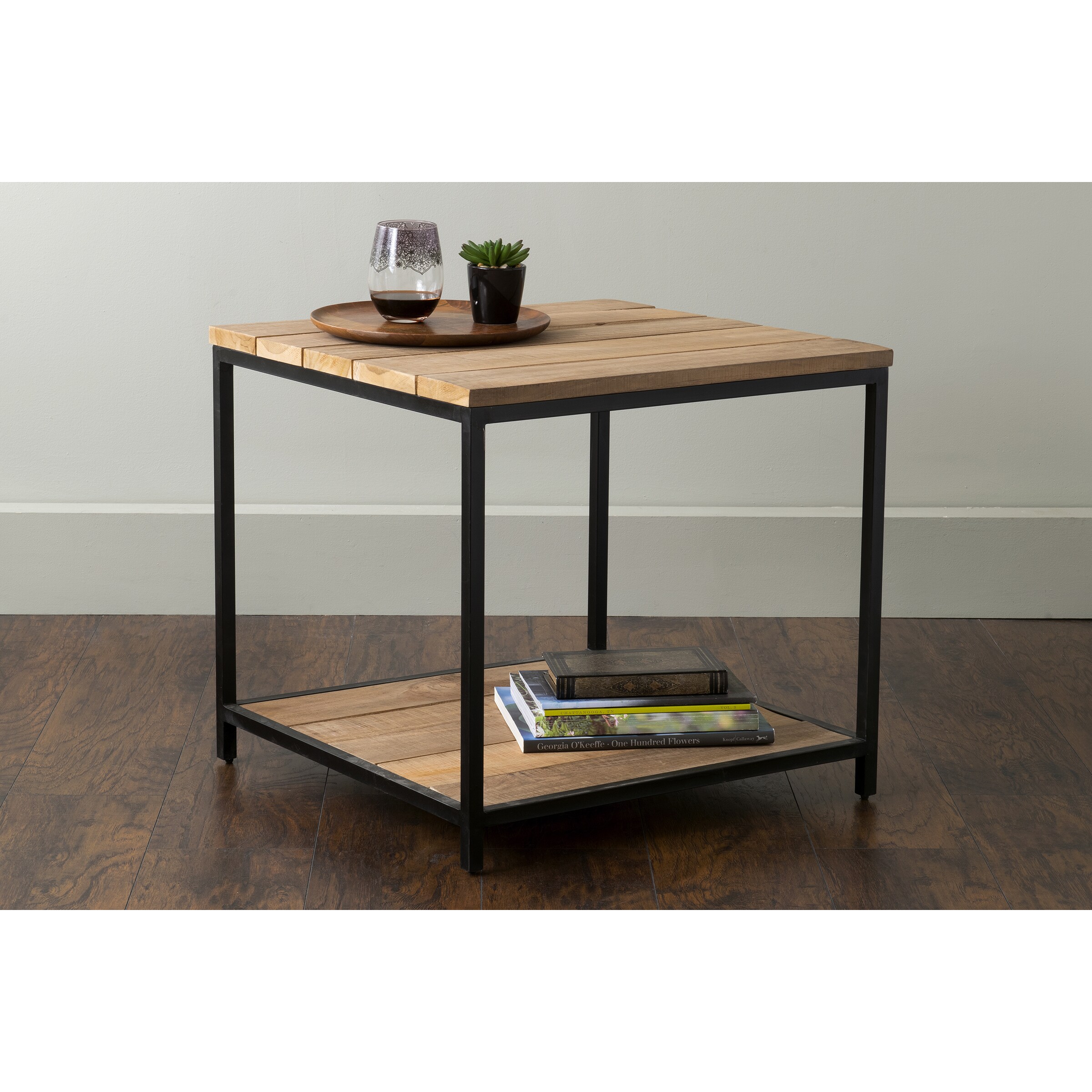 East At Main S Carbon Brown Square Teakwood Accent Table Overstock