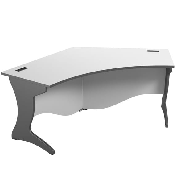 corner desk with curved front