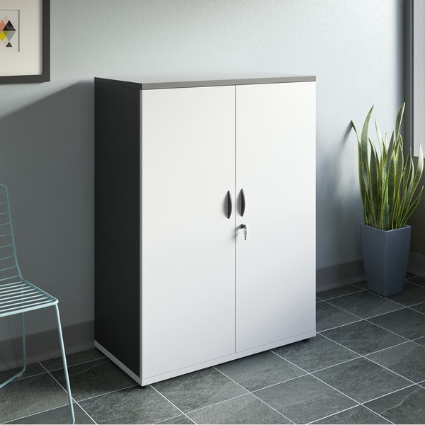 Shop CorLiving Two-tone Storage Cabinet With Locking Doors ...