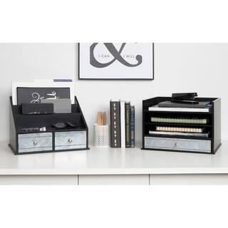 Desk Organizers Online At Our Best Industrious Desktop Wood Metal File Folder Organizer With 2 Pockets And Drawers
