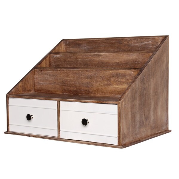 Industrious Desktop Wood Metal File Folder Organizer With 2 Pockets Industrious Desktop Wood Metal File Folder Organizer With 2 Pockets And Drawers