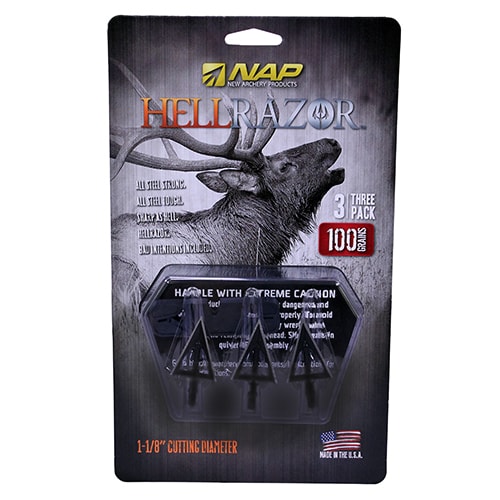 New Archery Products Hellrazor 100-grain 1 1/8 Cutting Diameter 3-blade Fixed Broadheads (3 Pack)