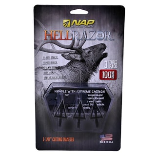 New Archery Products Hellrazor 100-grain 1 1/8 Cutting Diameter 3-blade Fixed Broadheads (3 Pack)