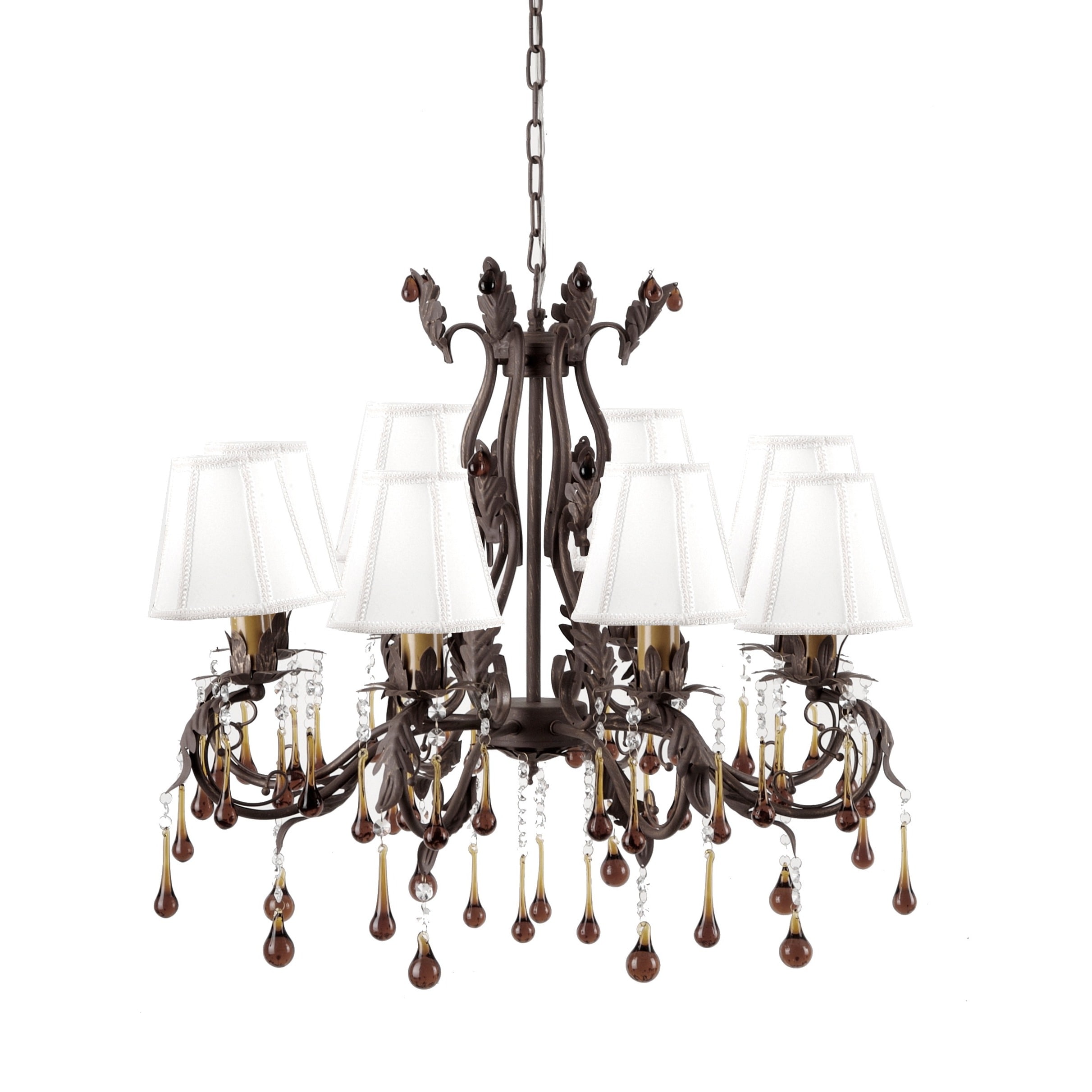 Brown Wrought Iron 8-light Floral Chandelier (Size) - Chandeliers For Bedrooms by Overstock.com