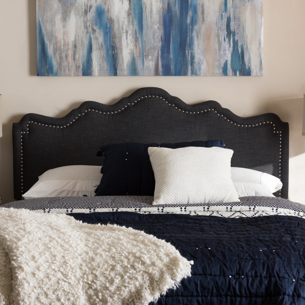 Baxton Studio Cora Modern and Contemporary Royal Blue Velvet Fabric  Upholstered Headboard 