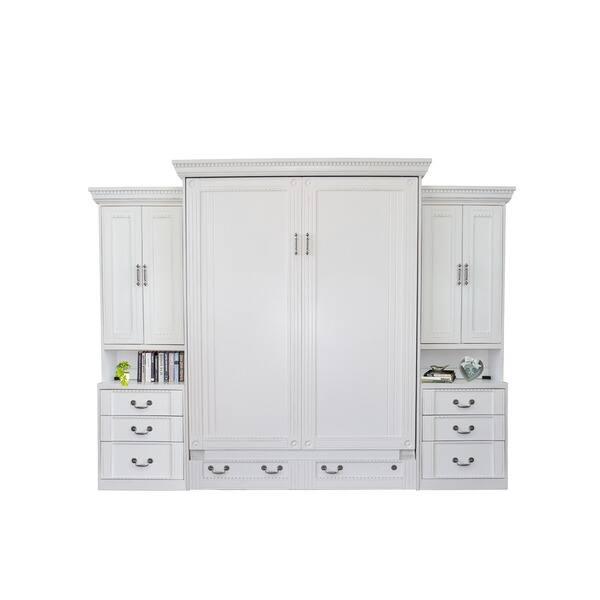 Shop Empire Antique White Queen Size Murphy Bed And Double Pier