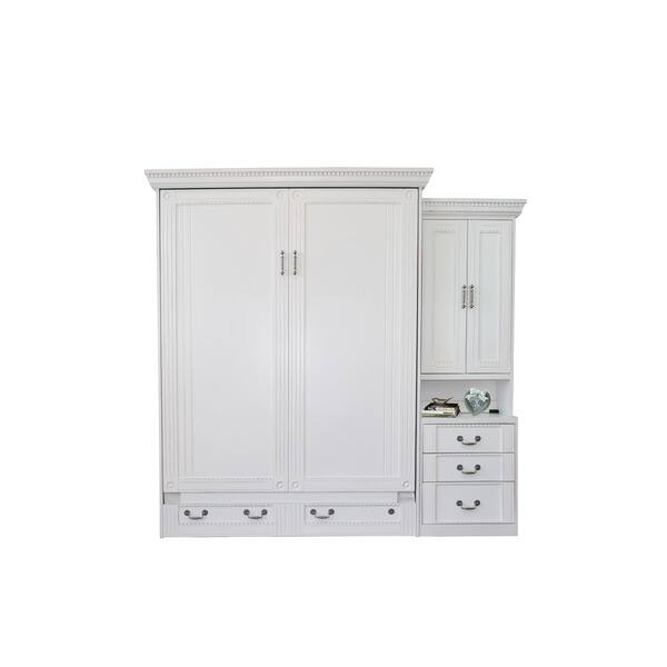 Shop Empire Antique White Queen Size Murphy Bed And Pier Cabinet