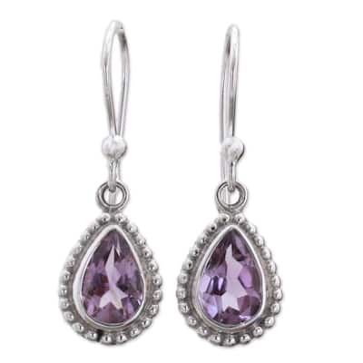 Sterling Silver 'Radiant Lilac' Amethyst Earrings