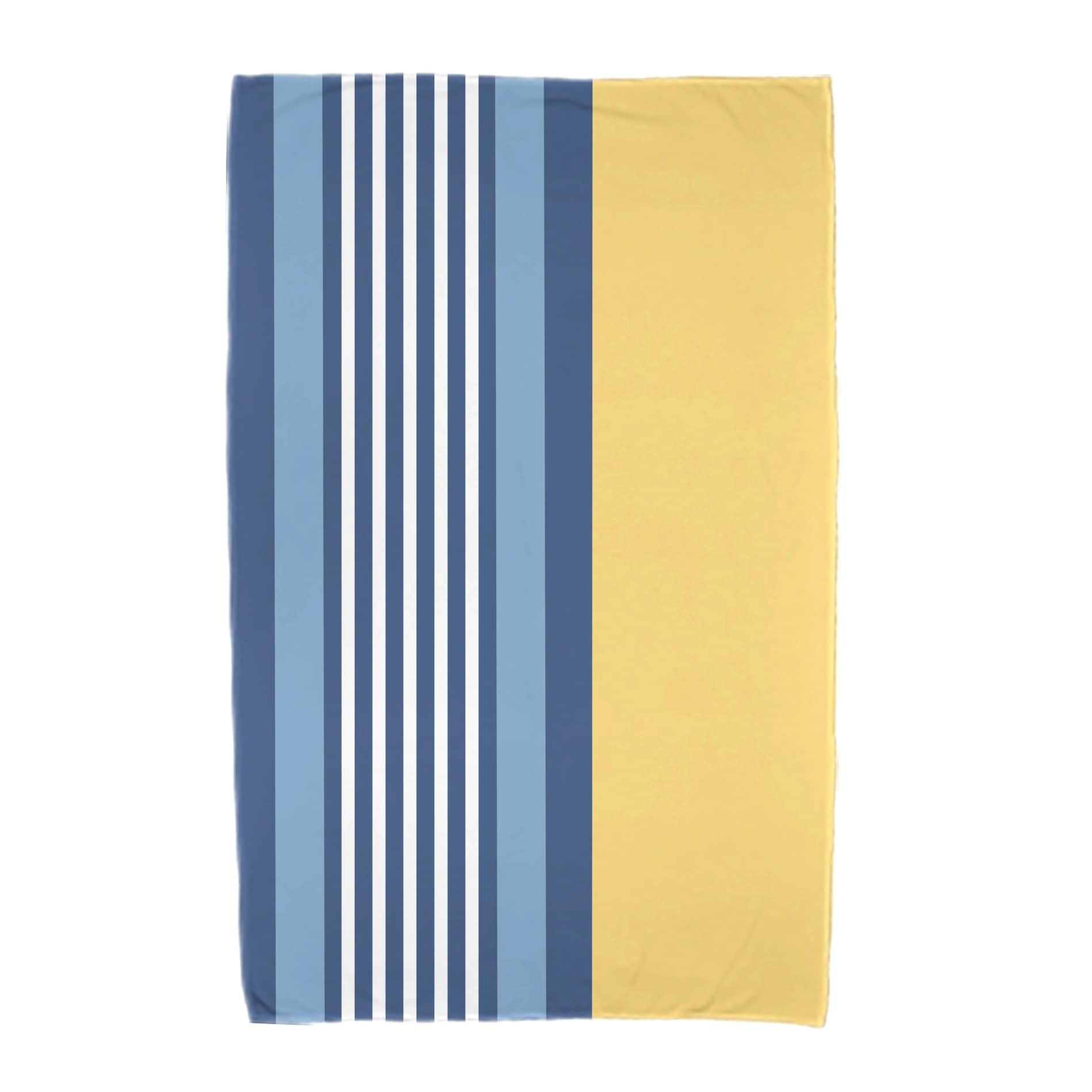 1pc Yellow Stripe Patterned Microfiber, Absorbent Towel For Bath, Rectangle  Towel, Beach Towel