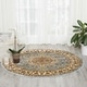 preview thumbnail 7 of 41, Nourison Delano Traditional Persian Medallion Border Area Rug 7'10" Round - Blue - Runner/Round