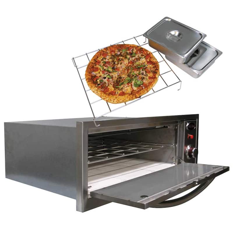 Cal Flame Oven 110V, 2 In 1 (Includes Pizza Brick, Two Ss With Cover Serving Pan And Rack)