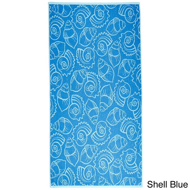 Jacquard Woven Turkish Terry Cotton Beach Towel - Multiple Patterns Available
